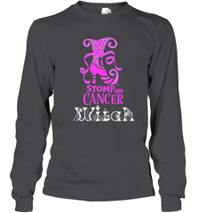 Stomp On Cancer Witch High Heel Breast Cancer Halloween Long Sleeve T-Shirt Long Sleeve T-Shirt - belovedtshirt