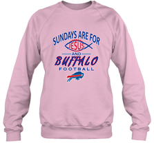 Sundays Are For Jesus and Buffalo Funny Christian Football 1 Crewneck Sweatshirt Crewneck Sweatshirt - belovedtshirt