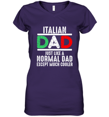 Italian Dad Much Cooler 3 Colours Italy Flag Fathers Day Women's V-Neck T-Shirt Women's V-Neck T-Shirt - belovedtshirt