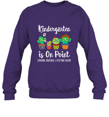 Kindergarten is on point, 1st day of school cactus teacher Crewneck Sweatshirt Crewneck Sweatshirt - belovedtshirt