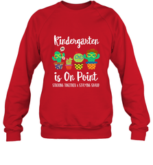Kindergarten is on point, 1st day of school cactus teacher Crewneck Sweatshirt Crewneck Sweatshirt - belovedtshirt