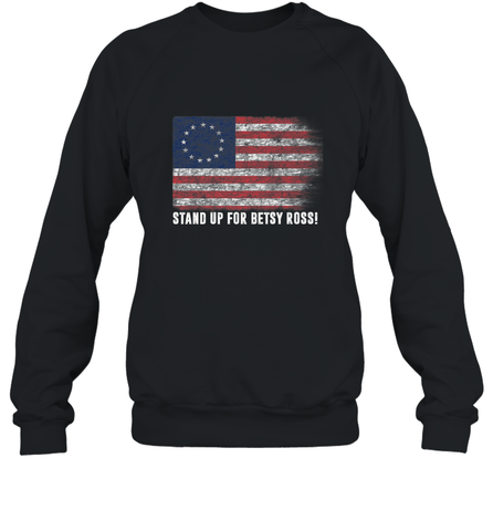 Patriotic 1776 Tee Respect the Flag Stand up for Betsy Ross Crewneck Sweatshirt Crewneck Sweatshirt / Black / S Crewneck Sweatshirt - belovedtshirt