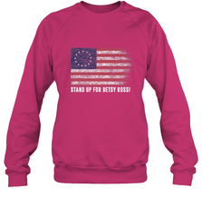 Patriotic 1776 Tee Respect the Flag Stand up for Betsy Ross Crewneck Sweatshirt Crewneck Sweatshirt - belovedtshirt