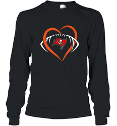 NFL Tampa Bay Buccaneers Heart Love Football Long Sleeve T-Shirt