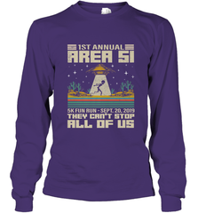 Storm Area 51 5K Fun Run They Can't Stop Us All Vintage UFO Long Sleeve T-Shirt Long Sleeve T-Shirt - belovedtshirt