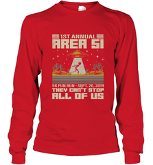 Storm Area 51 5K Fun Run They Can't Stop Us All Vintage UFO Long Sleeve T-Shirt Long Sleeve T-Shirt - belovedtshirt