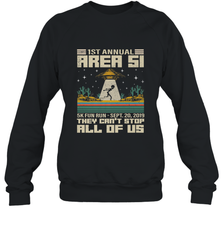Storm Area 51 5K Fun Run They Can't Stop Us All Vintage UFO Crewneck Sweatshirt Crewneck Sweatshirt - belovedtshirt
