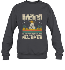 Storm Area 51 5K Fun Run They Can't Stop Us All Vintage UFO Crewneck Sweatshirt Crewneck Sweatshirt - belovedtshirt