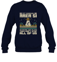 Storm Area 51 5K Fun Run They Can't Stop Us All Vintage UFO Crewneck Sweatshirt Crewneck Sweatshirt - belovedtshirt