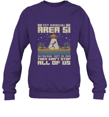 Storm Area 51 5K Fun Run They Can't Stop Us All Vintage UFO Crewneck Sweatshirt Crewneck Sweatshirt - belovedtshirt