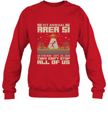 Storm Area 51 5K Fun Run They Can't Stop Us All Vintage UFO Crewneck Sweatshirt Crewneck Sweatshirt - belovedtshirt