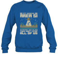 Storm Area 51 5K Fun Run They Can't Stop Us All Vintage UFO Crewneck Sweatshirt Crewneck Sweatshirt - belovedtshirt