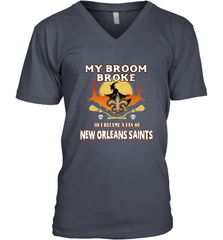 Broom Broke So I Became A Fan of New Orleans Saints   NFL Halloween Costume Men's V-Neck Men's V-Neck - belovedtshirt
