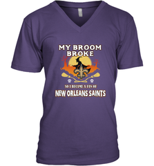 Broom Broke So I Became A Fan of New Orleans Saints   NFL Halloween Costume Men's V-Neck Men's V-Neck - belovedtshirt