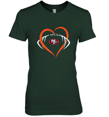 NFL San Francisco Heart Love Football Women's Premium T-Shirt Women's Premium T-Shirt - belovedtshirt