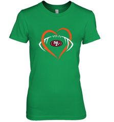 NFL San Francisco Heart Love Football Women's Premium T-Shirt Women's Premium T-Shirt - belovedtshirt