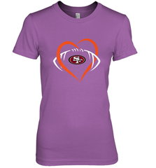 NFL San Francisco Heart Love Football Women's Premium T-Shirt Women's Premium T-Shirt - belovedtshirt