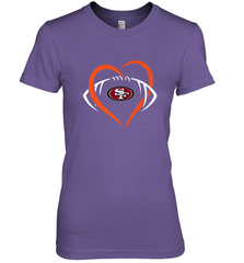 NFL San Francisco Heart Love Football Women's Premium T-Shirt Women's Premium T-Shirt - belovedtshirt