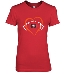 NFL San Francisco Heart Love Football Women's Premium T-Shirt Women's Premium T-Shirt - belovedtshirt