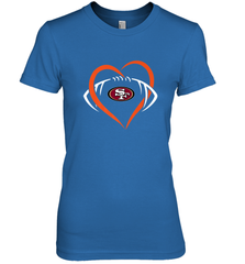 NFL San Francisco Heart Love Football Women's Premium T-Shirt Women's Premium T-Shirt - belovedtshirt