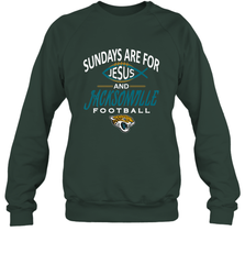 Sundays Are For Jesus and Jacksonville Funny Football Crewneck Sweatshirt Crewneck Sweatshirt - belovedtshirt