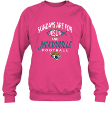 Sundays Are For Jesus and Jacksonville Funny Football Crewneck Sweatshirt Crewneck Sweatshirt - belovedtshirt