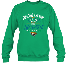 Sundays Are For Jesus and Jacksonville Funny Football Crewneck Sweatshirt Crewneck Sweatshirt - belovedtshirt