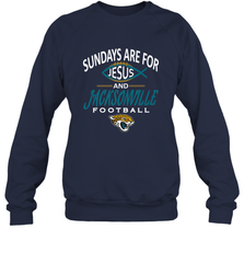 Sundays Are For Jesus and Jacksonville Funny Football Crewneck Sweatshirt Crewneck Sweatshirt - belovedtshirt