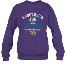 Sundays Are For Jesus and Jacksonville Funny Football Crewneck Sweatshirt Crewneck Sweatshirt - belovedtshirt