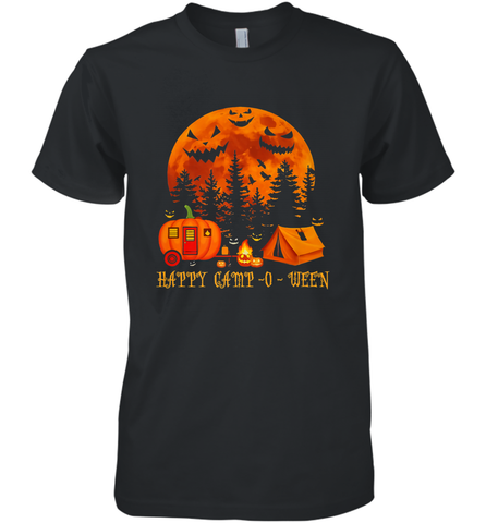 Happy Camp O Ween Funny Camping Halloween Costume Camper RV Men's Premium T-Shirt Men's Premium T-Shirt / Black / XS Men's Premium T-Shirt - belovedtshirt