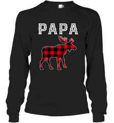 Papa Moose Red Plaid Christmas Pajama Long Sleeve T-Shirt Long Sleeve T-Shirt - belovedtshirt