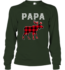 Papa Moose Red Plaid Christmas Pajama Long Sleeve T-Shirt Long Sleeve T-Shirt - belovedtshirt