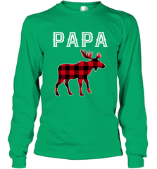 Papa Moose Red Plaid Christmas Pajama Long Sleeve T-Shirt Long Sleeve T-Shirt - belovedtshirt