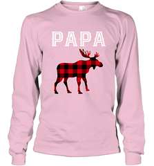 Papa Moose Red Plaid Christmas Pajama Long Sleeve T-Shirt Long Sleeve T-Shirt - belovedtshirt