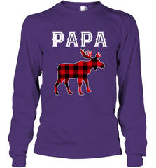 Papa Moose Red Plaid Christmas Pajama Long Sleeve T-Shirt Long Sleeve T-Shirt - belovedtshirt
