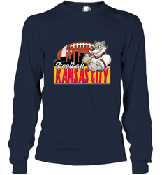 NFL Kansas City Football Logo Skyline Cityscape Long Sleeve T-Shirt