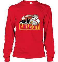 NFL Kansas City Football Logo Skyline Cityscape Long Sleeve T-Shirt Long Sleeve T-Shirt - belovedtshirt