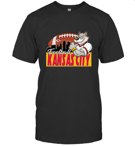 NFL Kansas City Football Logo Skyline Cityscape Men's T-Shirt Men's T-Shirt / Black / S Men's T-Shirt - belovedtshirt
