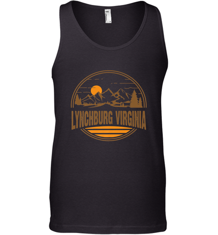 Vintage Lynchburg, Virginia Mountain Hiking Souvenir Print Men's Tank Top Men's Tank Top / Black / XS Men's Tank Top - belovedtshirt