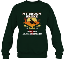 Broom Broke So I Became an Arizona Cardinals Fan  NFL Halloween Costume Crewneck Sweatshirt Crewneck Sweatshirt - belovedtshirt