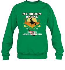 Broom Broke So I Became an Arizona Cardinals Fan  NFL Halloween Costume Crewneck Sweatshirt Crewneck Sweatshirt - belovedtshirt