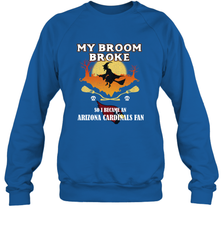 Broom Broke So I Became an Arizona Cardinals Fan  NFL Halloween Costume Crewneck Sweatshirt Crewneck Sweatshirt - belovedtshirt