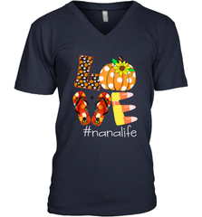 Funny Love Nanalife Pumpkin Flip Flops Nana Life Halloween Men's V-Neck Men's V-Neck - belovedtshirt