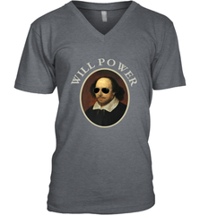 William Shakespeare Will Power Shirt Art Positive Quote Men's V-Neck Men's V-Neck - belovedtshirt