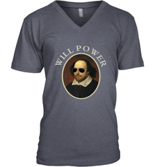 William Shakespeare Will Power Shirt Art Positive Quote Men's V-Neck Men's V-Neck - belovedtshirt