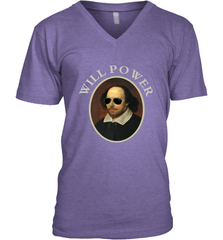 William Shakespeare Will Power Shirt Art Positive Quote Men's V-Neck Men's V-Neck - belovedtshirt