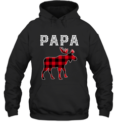 Papa Moose Red Plaid Christmas Pajama Hooded Sweatshirt