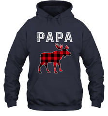 Papa Moose Red Plaid Christmas Pajama Hooded Sweatshirt Hooded Sweatshirt - belovedtshirt