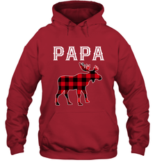 Papa Moose Red Plaid Christmas Pajama Hooded Sweatshirt Hooded Sweatshirt - belovedtshirt