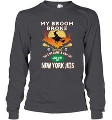 Broom Broke So I Became A fan of New York Jets  NFL Halloween Costume Long Sleeve T-Shirt Long Sleeve T-Shirt - belovedtshirt